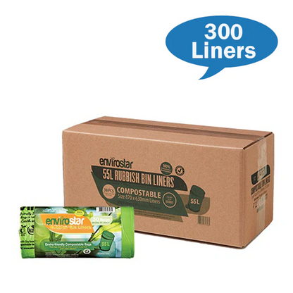 Envirostar 55Lt Compostable Bin Liner 18um