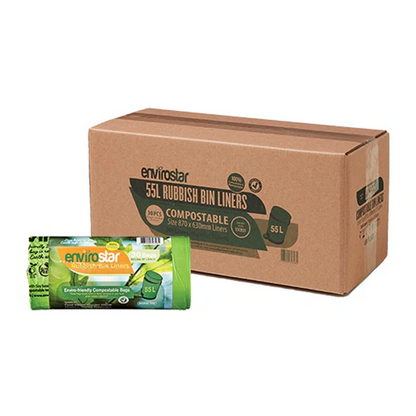 Envirostar 55Lt Compostable Bin Liner 18um