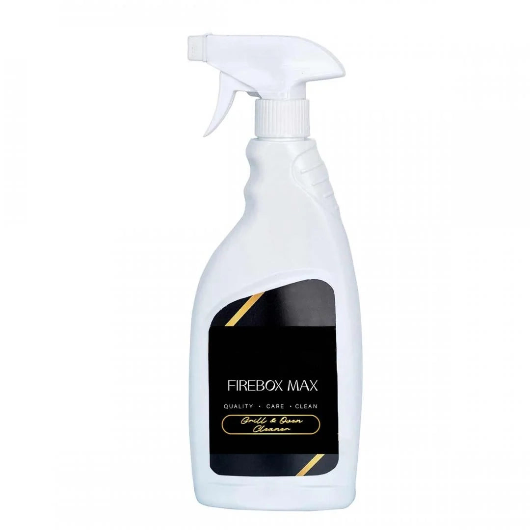 A white spray bottle of FIREBOX MAX Fire & Smoke Remover with a black and gold label, set against a plain white background.
