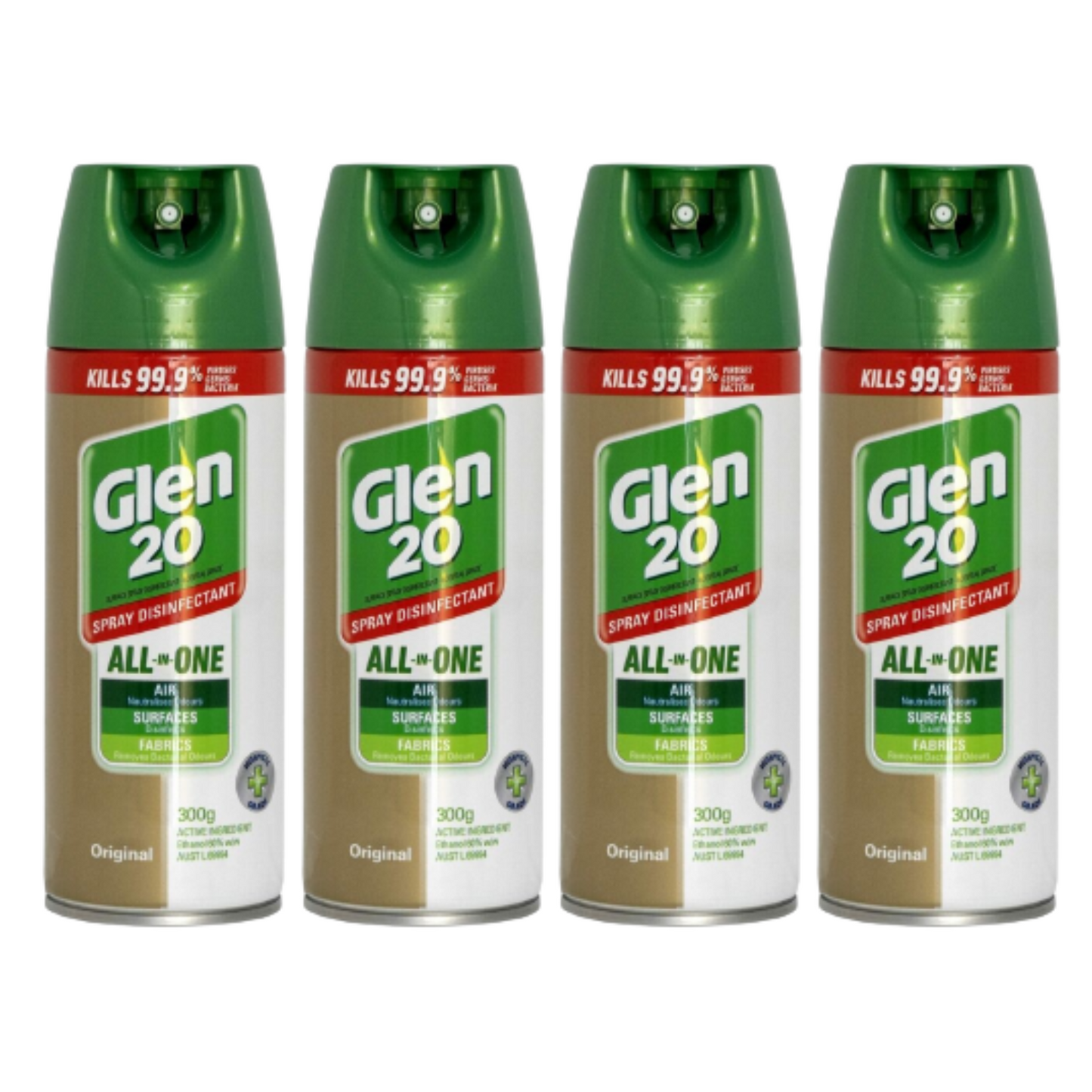 4 Pack Glen 20 Spray Disinfectant Original 4PK - 300g - Cleaning Supplies