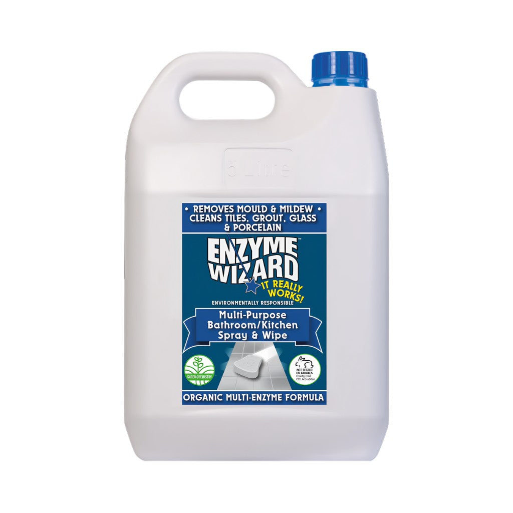 Enzyme Wizard Multi-Purpose Bathroom / Kitchen Spray and Wipe 750ml, 5L