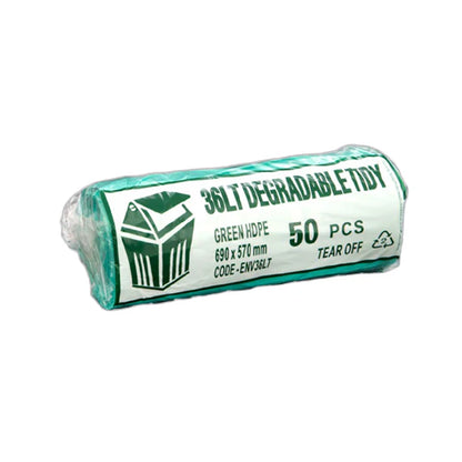 Kitchen Tidy 36Lt Green Degradable Bin Liners