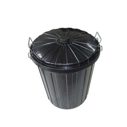 55L Plastic Garbage Bin Black - My Clean