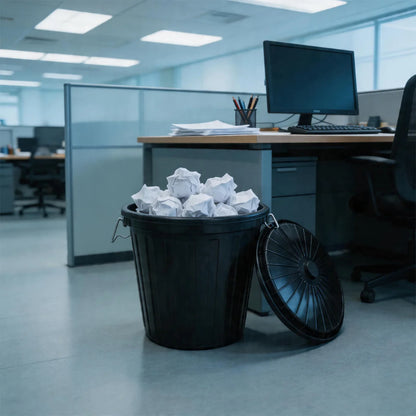 55L Plastic Garbage Bin Black - My Clean