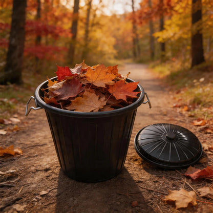 55L Plastic Garbage Bin Black - My Clean