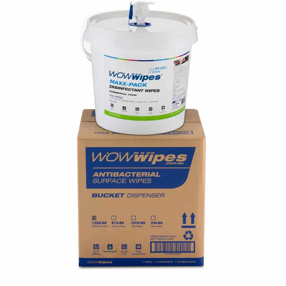 Antibacterial Wipes Dispenser Bucket With Maxx-Pack 1200 Roll