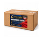 A brown cardboard box of Cleaner's Gallery Microfibre Cloths, 50 pieces, red, sealed with clear tape on a white background.