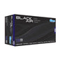 A box of Black Air brand disposable nitrile gloves in Large size, containing 100 gloves. The packaging is predominantly black with blue and white text and accents.