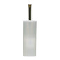 A toilet brush with a frosted white cylindrical handle and a dark metallic stem, shown against a plain white background.