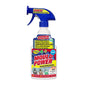 A bottle of Shock! Mould Power mould controller spray with a blue trigger sprayer and a white plastic bottle, featuring a colorful label with red, yellow, and blue graphics.