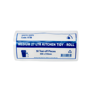 Tailored Packaging 27L HDPE Medium Garbage Black Bin Liners