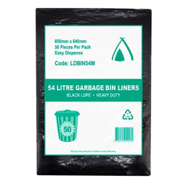 Tailored Packaging Medium Duty Bin Liners 54L 250 Pack Black