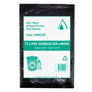 Tailored Packaging Medium Duty Garbage Bin Liners 73L Black LDPE 250