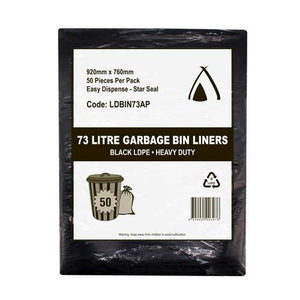 Tailored Packaging Heavy Duty Black LDPE 73L Bin Liners 250 liners