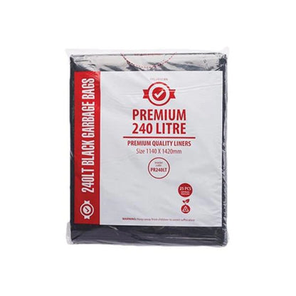 Premium Heavy Duty 240Lt Black Bin Liners