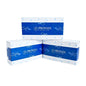 Three rectangular product boxes stacked in a pyramid arrangement on a plain white background. The boxes are white with a wide royal blue band around the middle, featuring the brand name 'PROVADA PREMIUM' in white text and delicate light blue decorative swirls.