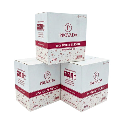 PROVADA Toilet Rolls 3PLY 280 Sheets box 48 Rolls