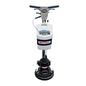 Mitchell floor buffer machine with a white plastic tank, black and silver motor base, and dark blue handle grips on a white background.