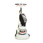 A white and black PiLivac floor buffer and polish machine with a black protective dust bag, shown on a solid white background.