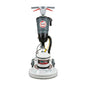 A Livac electric floor buffer machine with a gray and black body, white base, and red handle accents, shown against a plain white background.