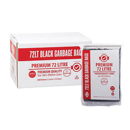 Premium 72Lt Black Bin Liners