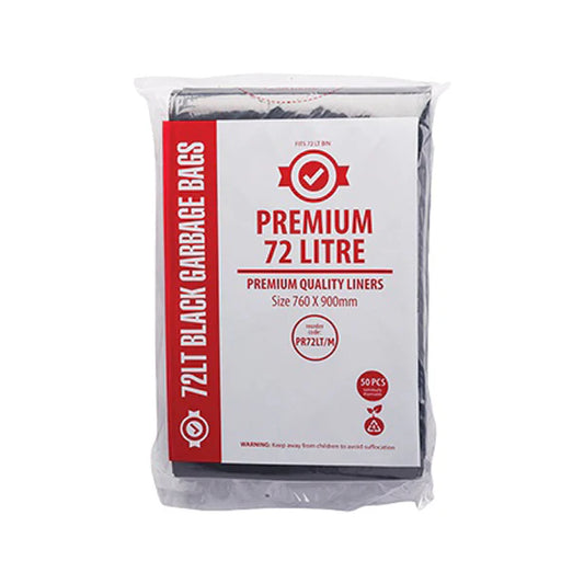 Premium 72Lt Black Bin Liners