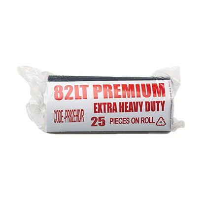 Premium Extra Heavy Duty 82Lt Black Bin Liners Roll