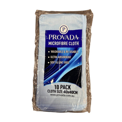 Provada Microfibre Cloths 40 x 40cm 10 Pack