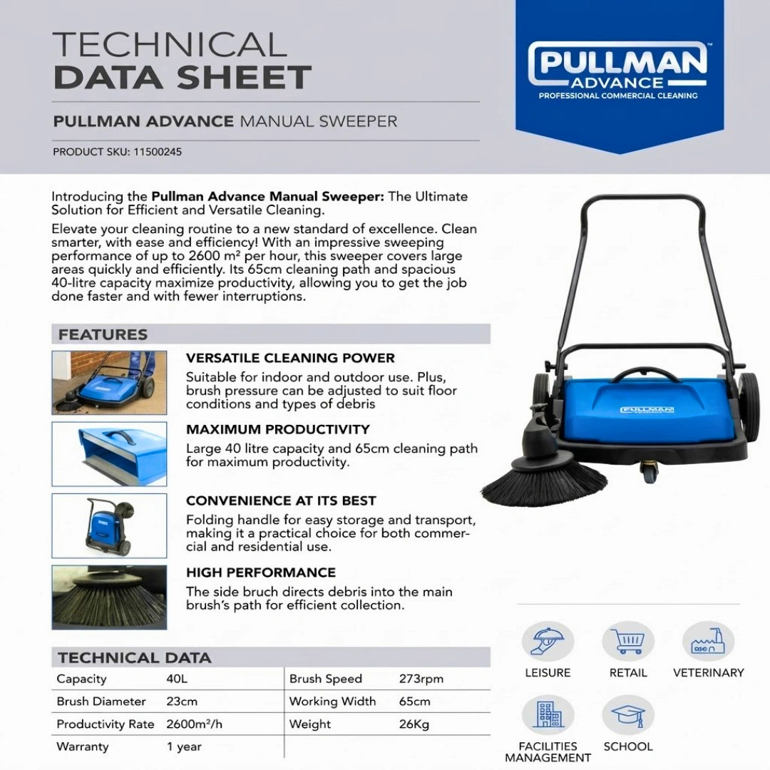 Pullman Advance Manual Push Sweeper