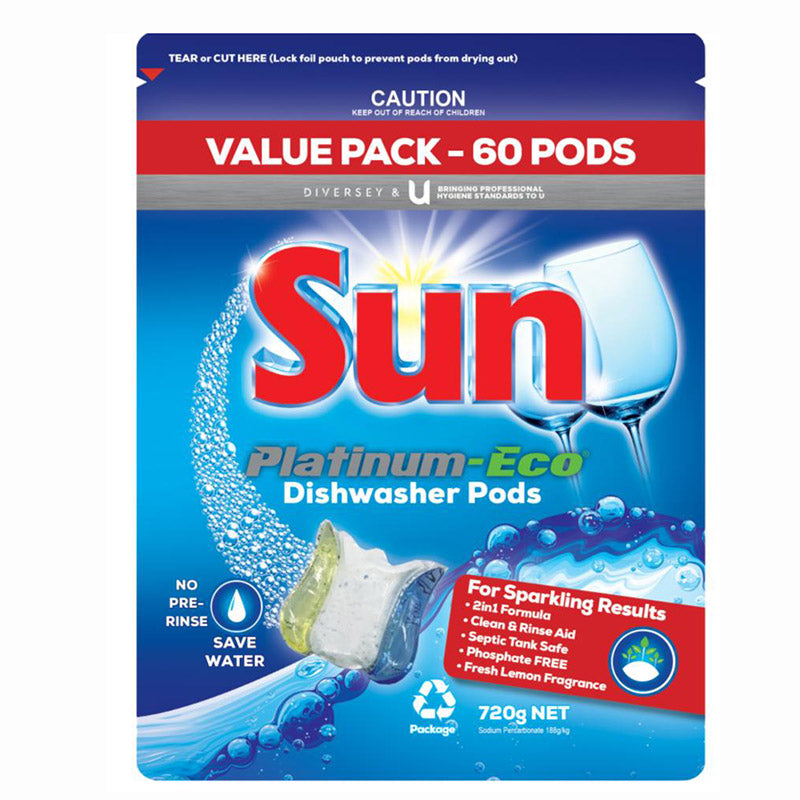 Diversey Sun Platinum Eco Dishwashing Pods 60 Pack