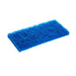 A rectangular blue scouring sponge with a textured, fibrous surface, shown on a plain white background.