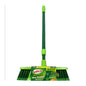 Sabco Xtra Sweep Indoor broom with a green and lime green plastic handle and bristles, featuring a paper band label around the base.