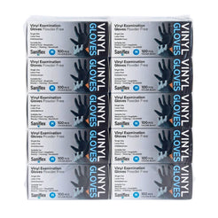 Saniflex Disposable Vinyl Gloves Powder Free - Black - 100 Pack Medium
