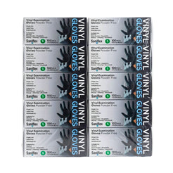 Saniflex Disposable Vinyl Gloves Powder Free - Black - 100 Pack Small