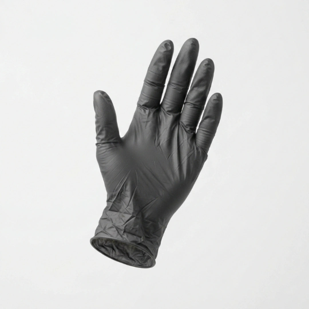 Saniflex Disposable Vinyl Gloves Powder Free - Black - 100 Pack Medium