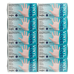 Saniflex Disposable Vinyl Gloves Powder Free - Clear - 100 Pack Large