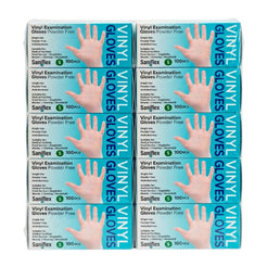 Saniflex Disposable Vinyl Gloves Powder Free - Clear - 100 Pack Small
