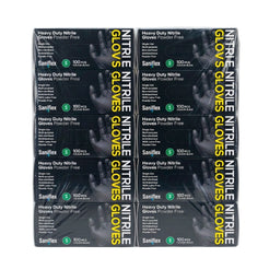 Saniflex Heavy Duty Black Nitrile Gloves 100 Pack  Small
