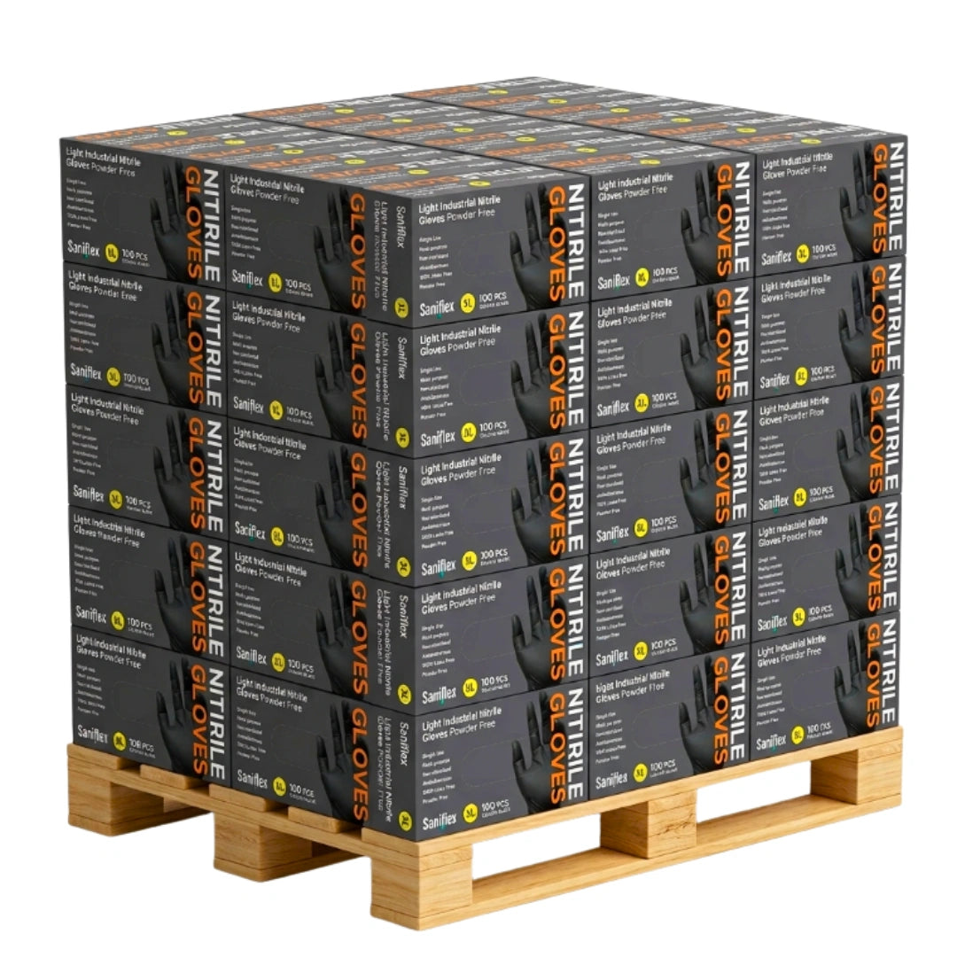 Saniflex Light Industrial Black Nitrile Gloves 100 Pack XL