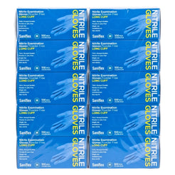 Saniflex Nitrile Glove Long Cuff Blue Medium, 100 pcs Pack
