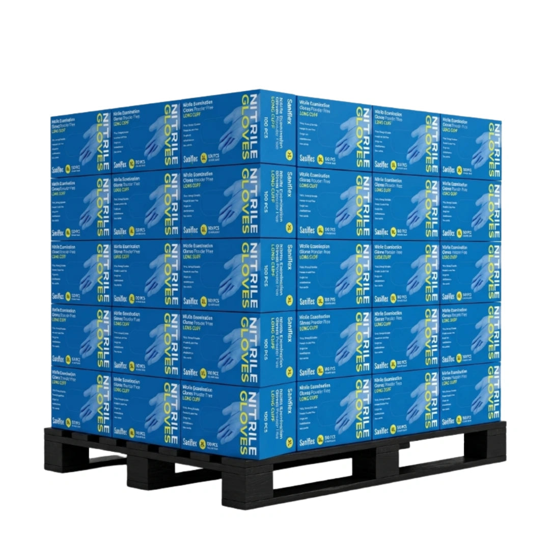 Saniflex Nitrile Glove Long Cuff Blue X-Large, 100 pcs Pack