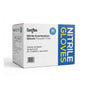 Saniflex Nitrile Examination Gloves Powder Free box in size M (Blue), showing the front and side packaging on a white background.