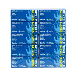 Saniflex Nitrile Gloves Medium - Powder Free - Blue, 100 Pack
