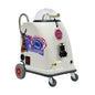 A steam cleaning machine on wheels with a white body, clear top cover, and colorful decorative graphics including a kangaroo and 'Steamyao Australia Made' logo.