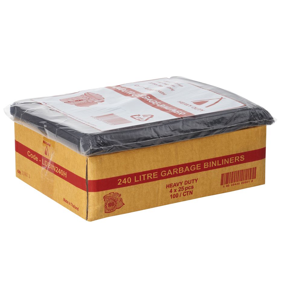 Tailored Packaging 240L Heavy Duty Bin Liners Black