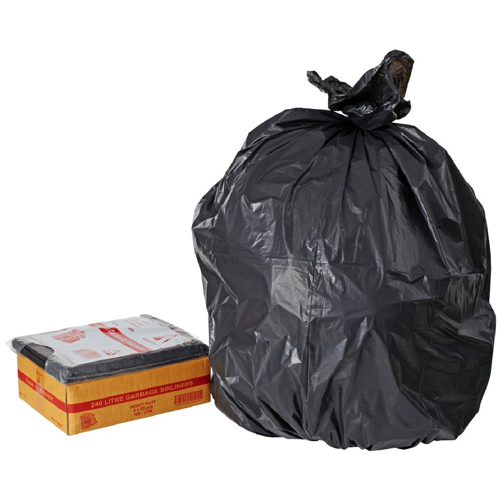 Tailored Packaging 240L Heavy Duty Bin Liners Black