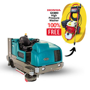 Tennant M30 Ride-On Sweeper-Scrubber + Free Black Jet Honda Powered GX390 Petrol High Pressure Washer