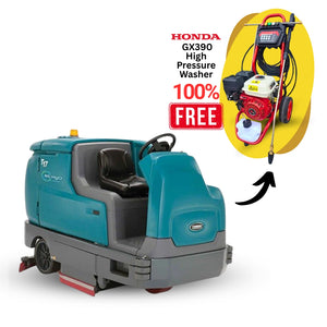 Tennant T17 Battery-Powered Ride-On Floor Scrubber + Free Black Jet Honda Powered GX390 Petrol High Pressure Washe