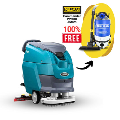 Tennant T391 Walk-Behind Floor Scrubber + Free Pullman Commander Vacuum