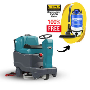 Tennant T581 Micro Ride-On Floor Scrubber + Free Pullman Commander PV900 Vacuum